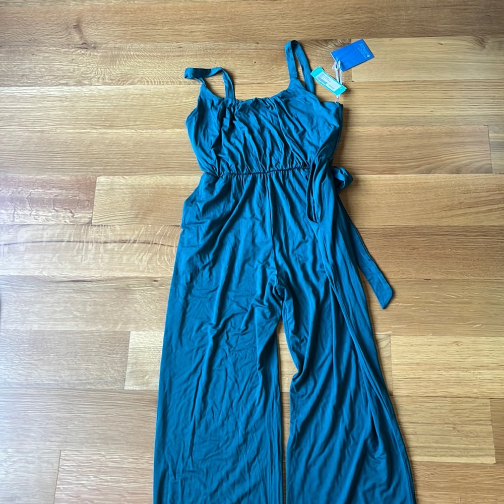 Market & Spruce Florence Knit Jumpsuit green size M with pockets